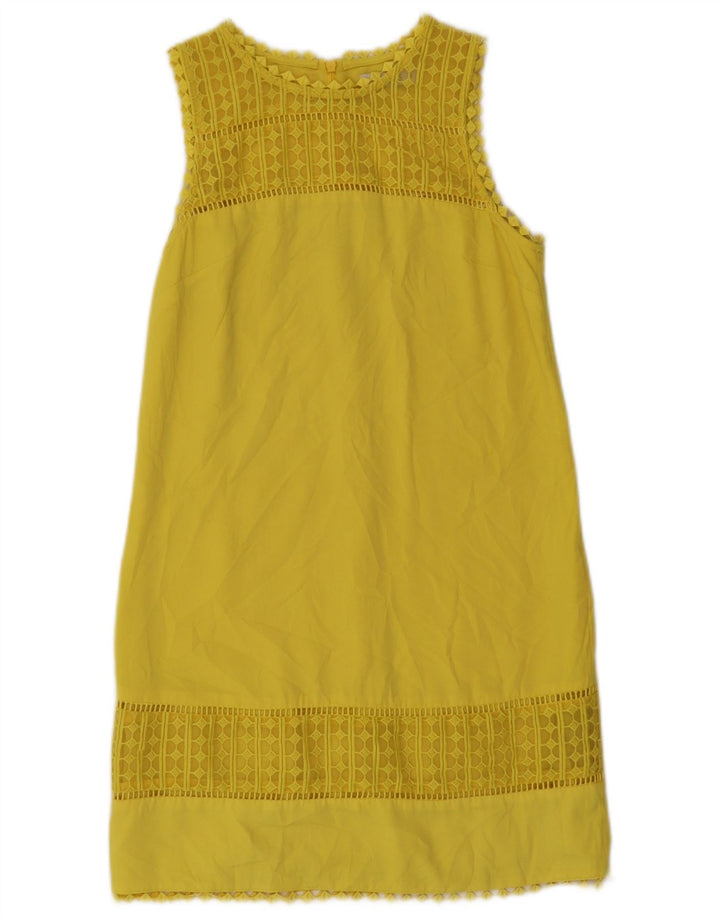 Oasis Womens Ærmeløs Shift Dress UK 8 Small Yellow Polyester