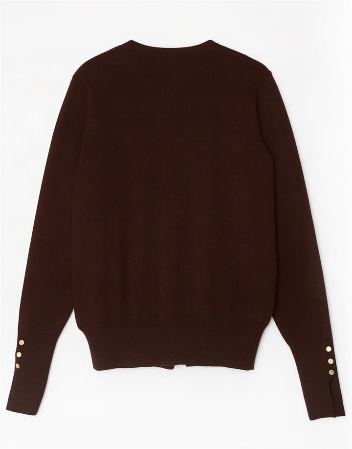 Zara Dame Cardigan Sweater UK 10 Small Brown Viscose