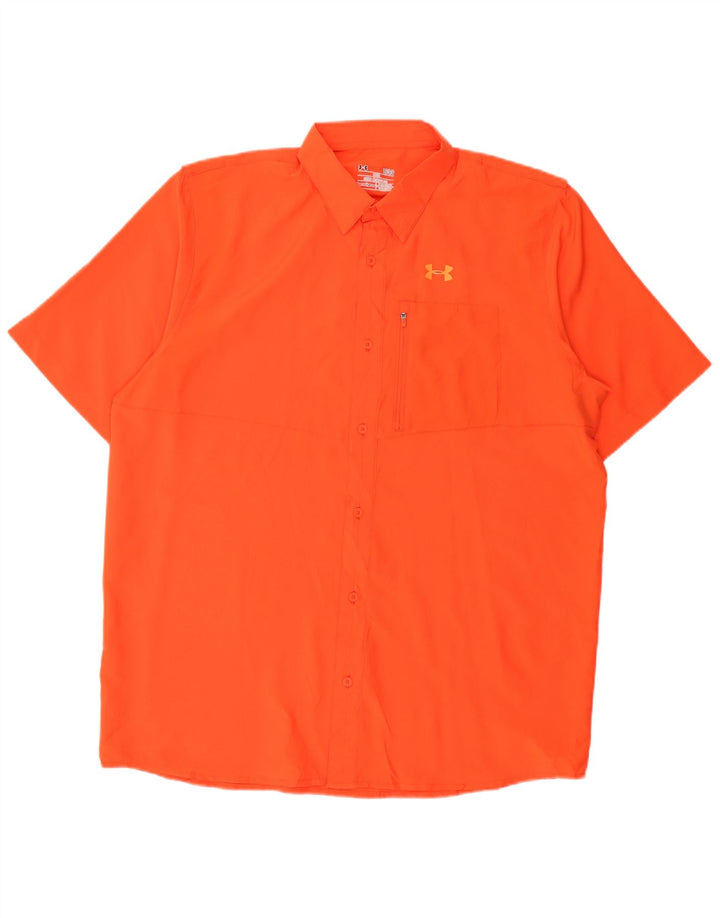 UNDER ARMOUR Herre Heat Gear Kortærmet Skjorte Stor Orange Polyester