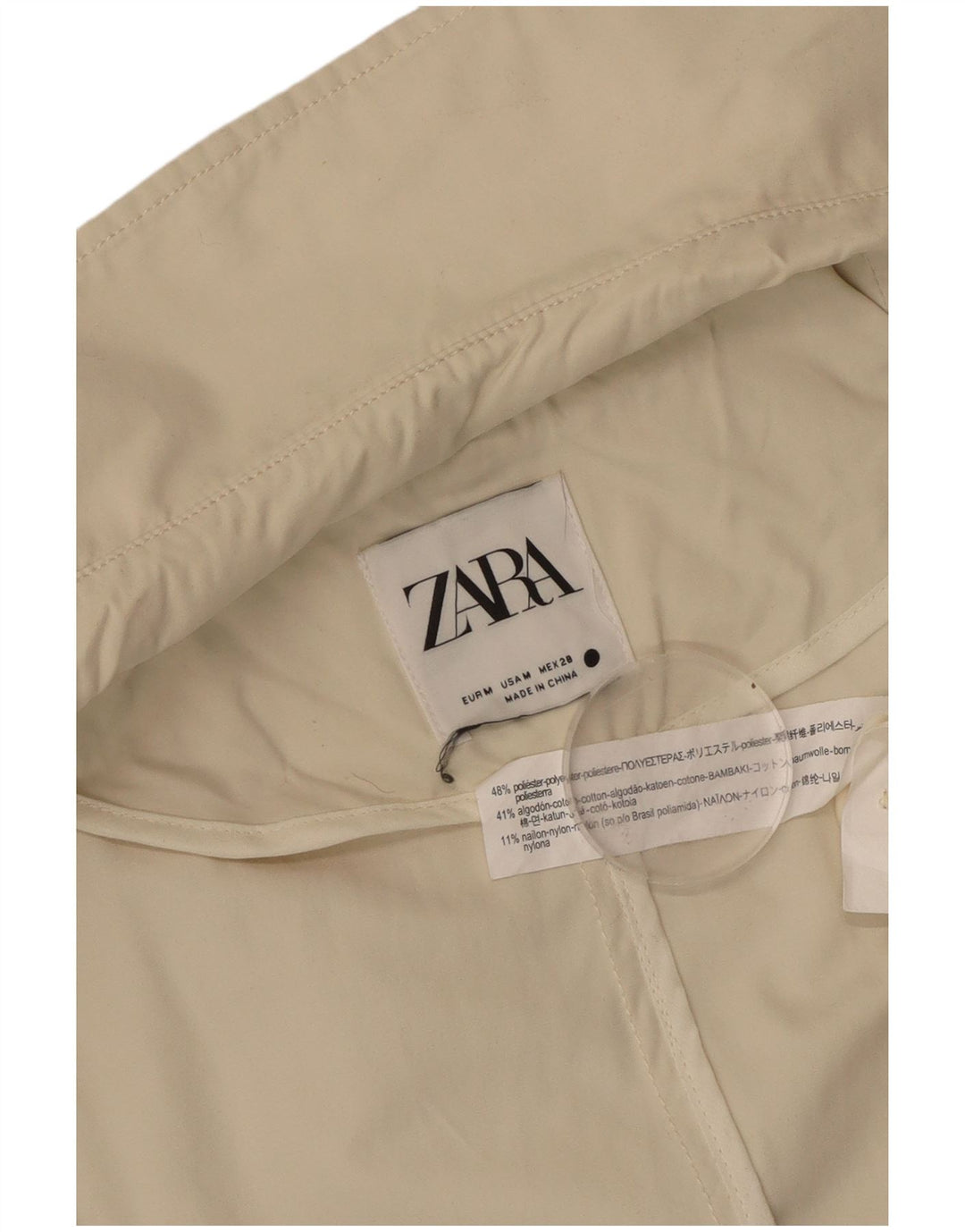 ZARA Oversized Trench Coat til kvinder, UK 14 Medium Beige Polyester