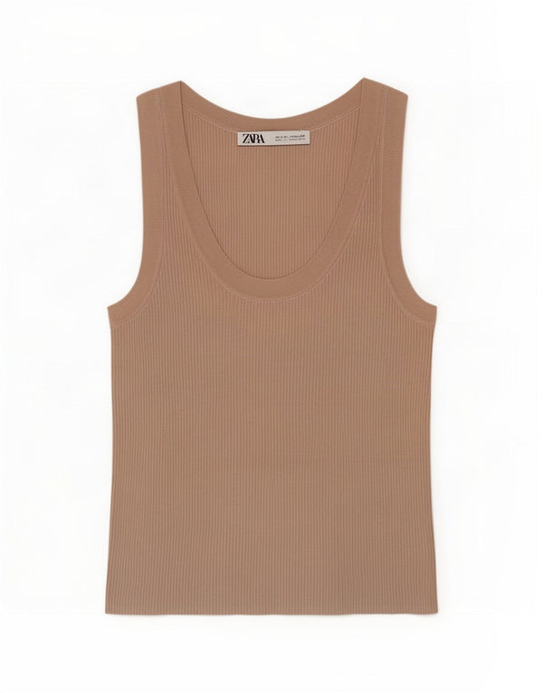 Zara Damevest Top UK 8 Small Beige