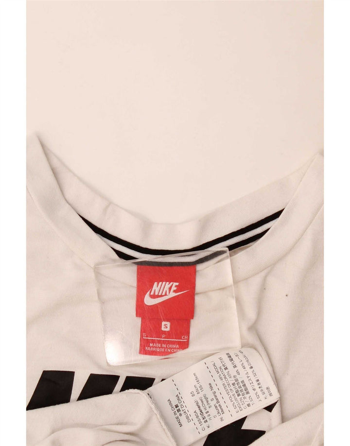 Nike grafisk T-shirt top til mænd, lille hvid polyester