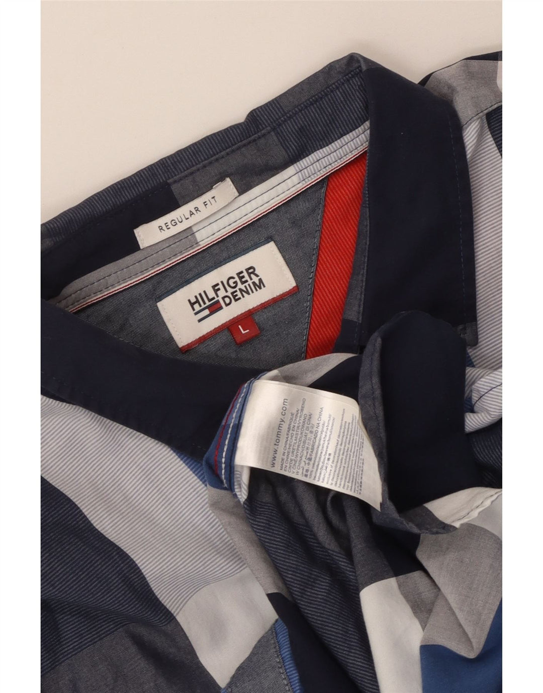 Tommy Hilfiger Herre Regular Fit skjorte Stor blå plaid bomuld