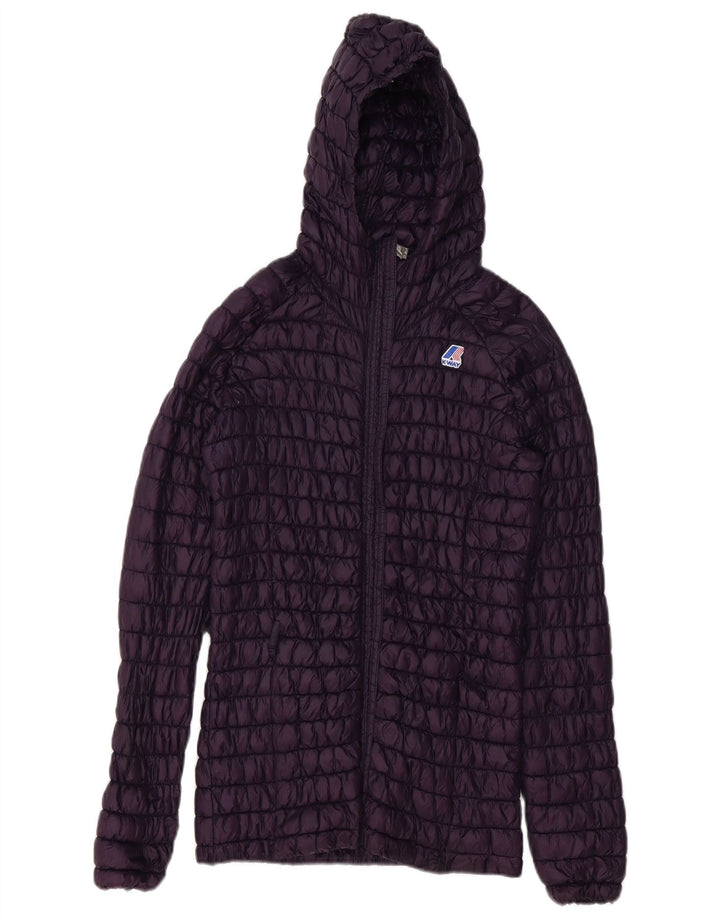 K-WAY Polstret hættejakke til kvinder US 9 Medium Purple Polyester