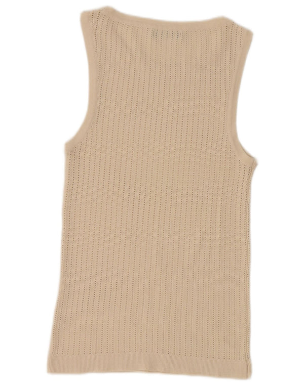 Zara Dame Vest Tank Top UK 8 Small Beige