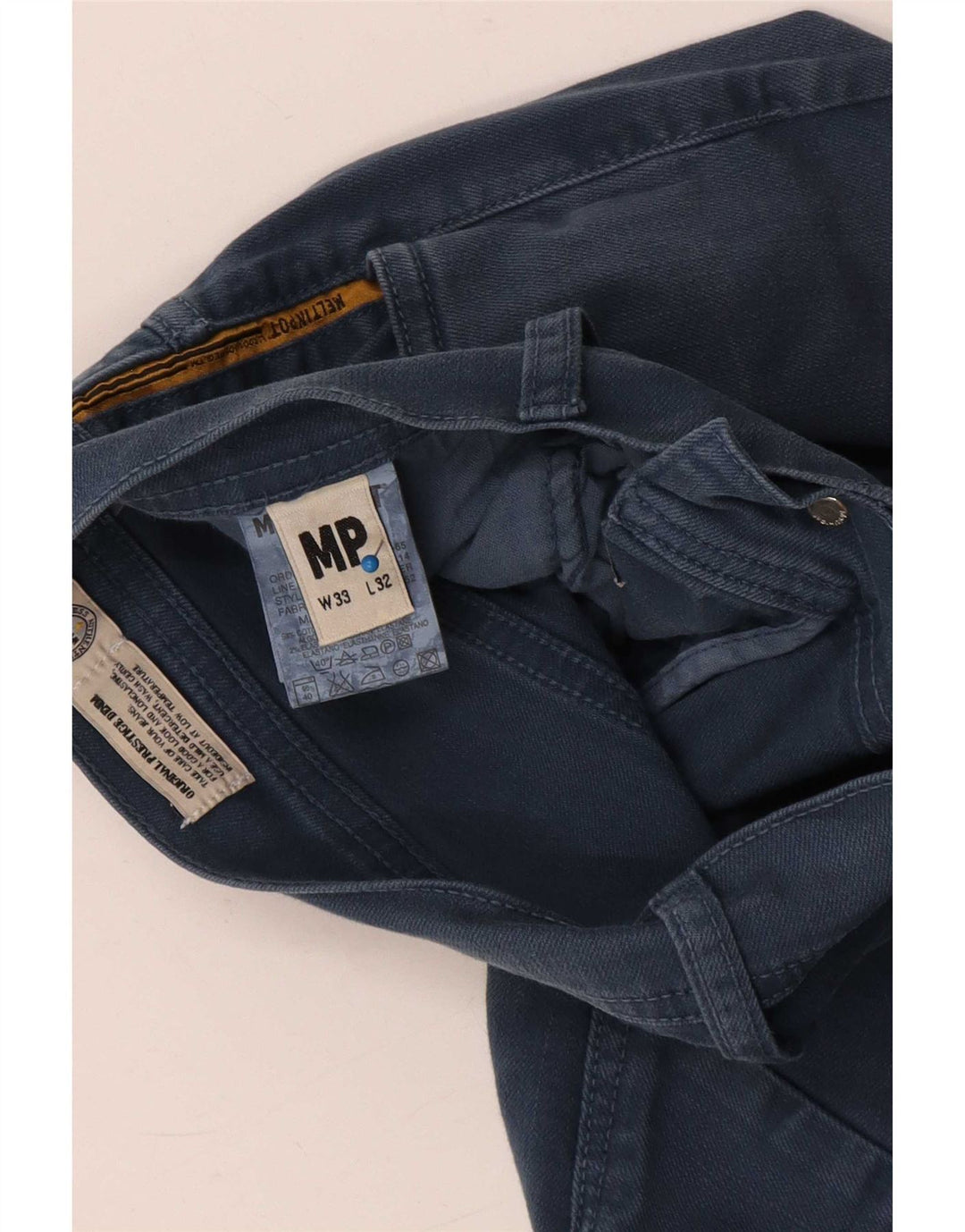 Meltin' Pot Straight Jeans til mænd W33 L32 blå bomuld