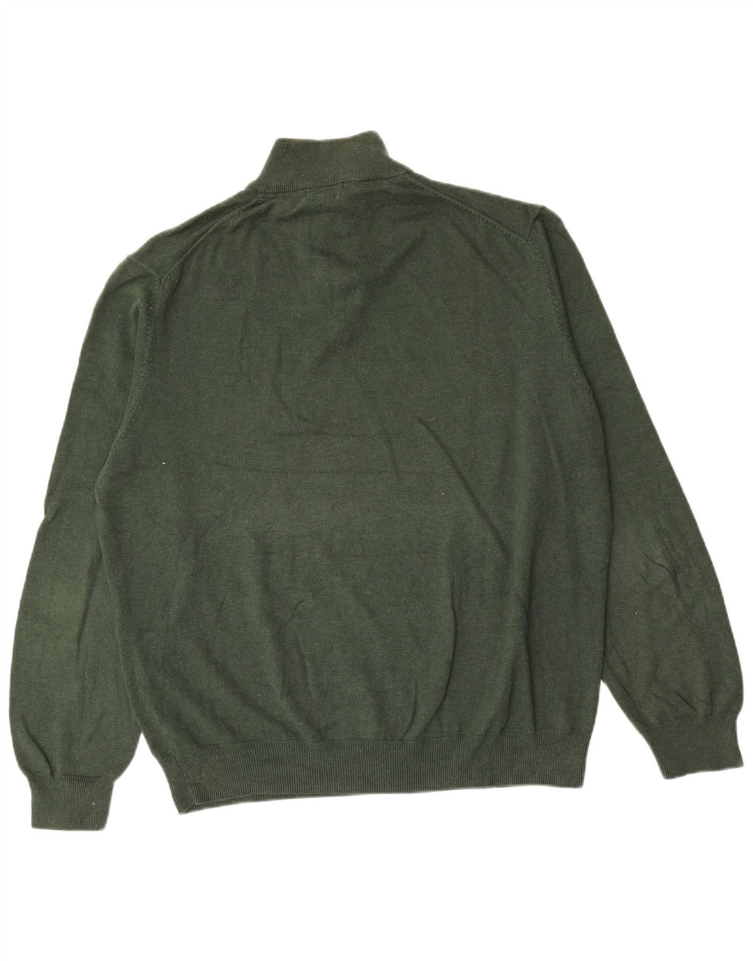 Massimo Dutti Herre Zip Neck Jumper Sweater 2XL Grøn Bomuld