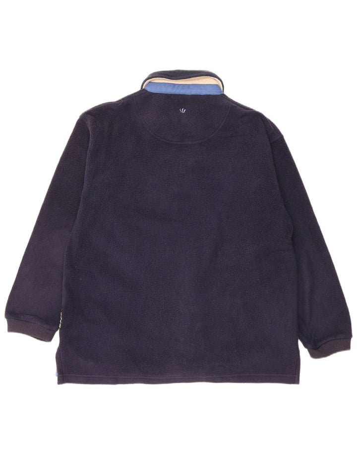 FAT FACE Herre Polartec Loose Fit Polo Neck Fleece Jumper XS Marineblå