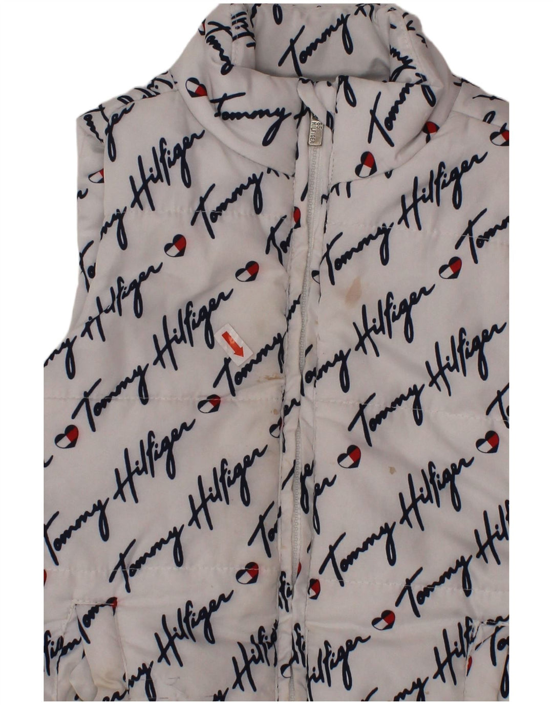 TOMMY HILFIGER Piger Grafisk polstret Gilet 3-4 år Hvid polyester