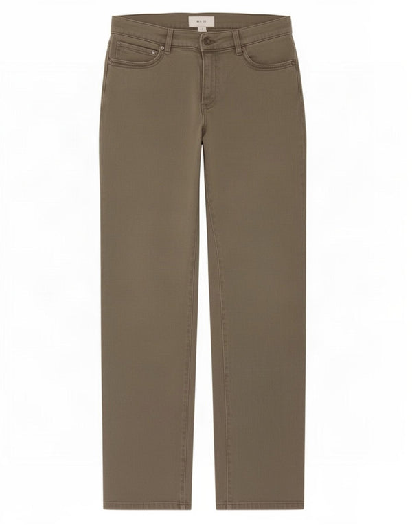 Marks & Spencer Dame Straight Jeans UK 12 Medium W30 L29 Khaki Cotton