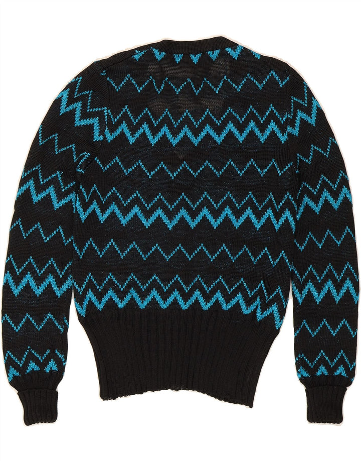 GIORGIO GRATI Womens Cardigan Sweater IT 44 Medium Black Chevron Vintage Giorgio Grati and Second-Hand Giorgio Grati from Messina Hembry 