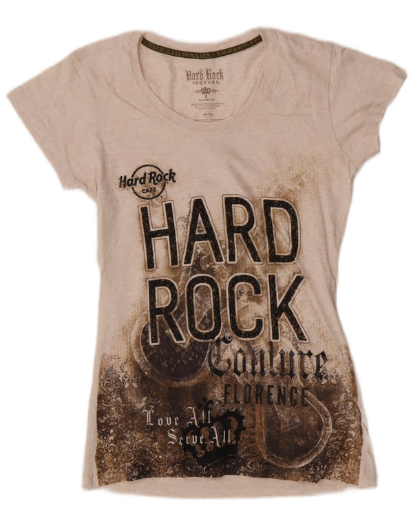 Hard Rock Cafe Girls Florence Grafisk T-Shirt Top 12-13 År Lille Beige