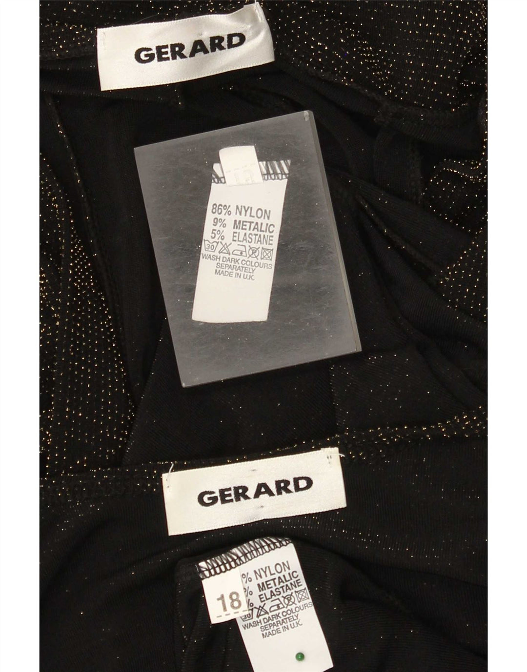 Vintage kvinders 2-delt sæt UK 18 XL sort nylon