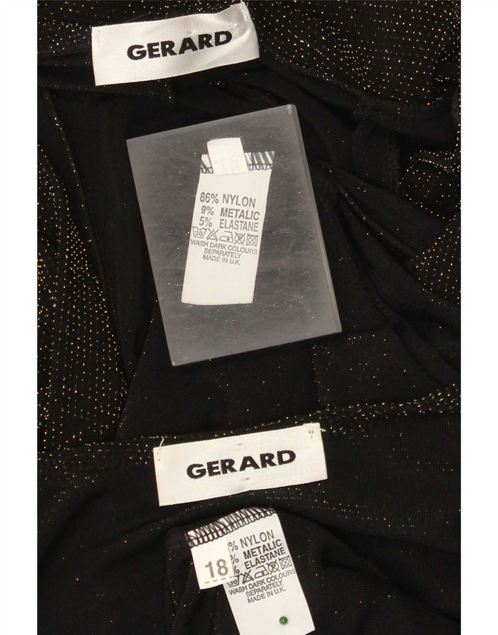 Vintage kvinders 2-delt sæt UK 18 XL sort nylon