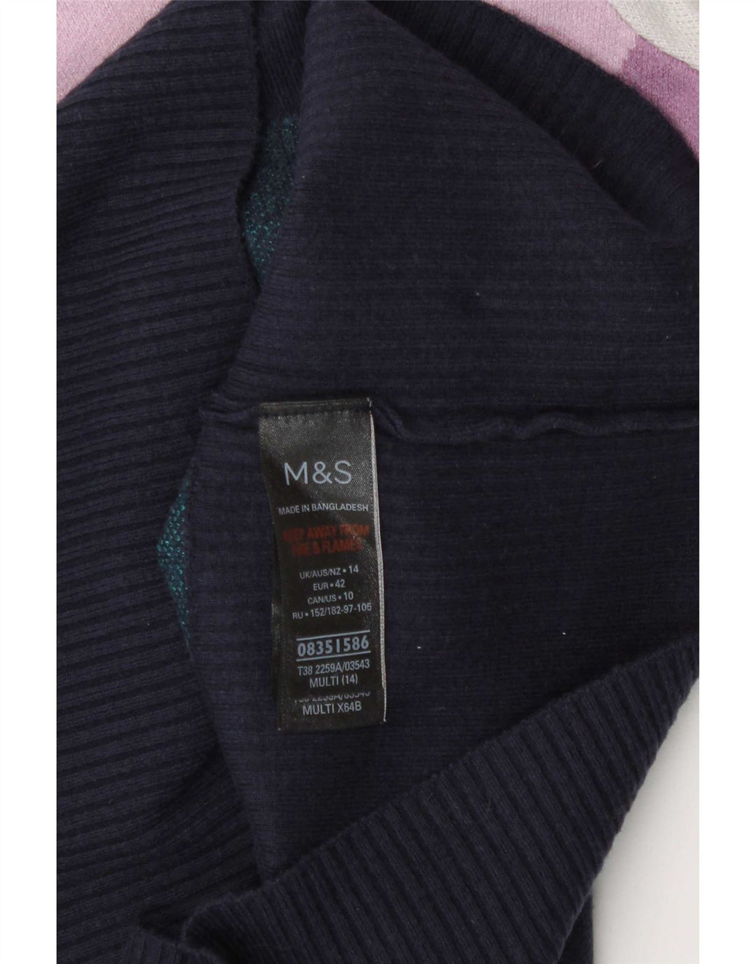 Marks & Spencer Dame Turtle Neck Jumper Sweater UK 14 Large Multicolor