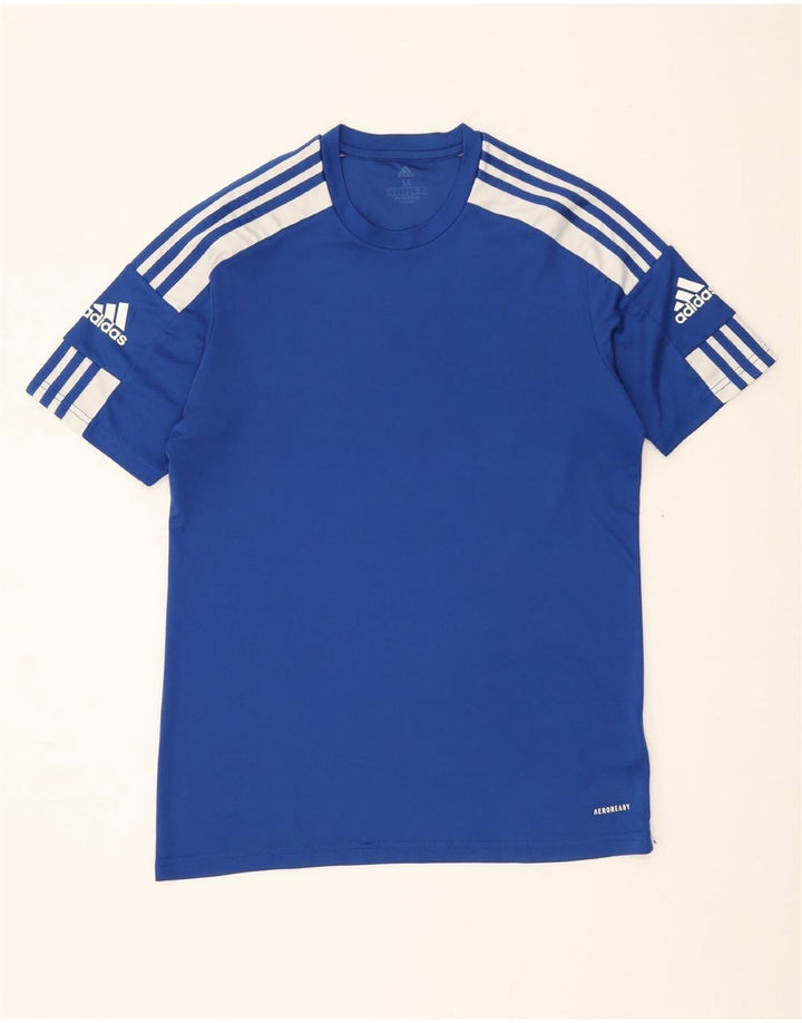 ADIDAS Mens Aeroready T-Shirt Top Medium Blue Polyester Vintage Adidas and Second-Hand Adidas from Messina Hembry 