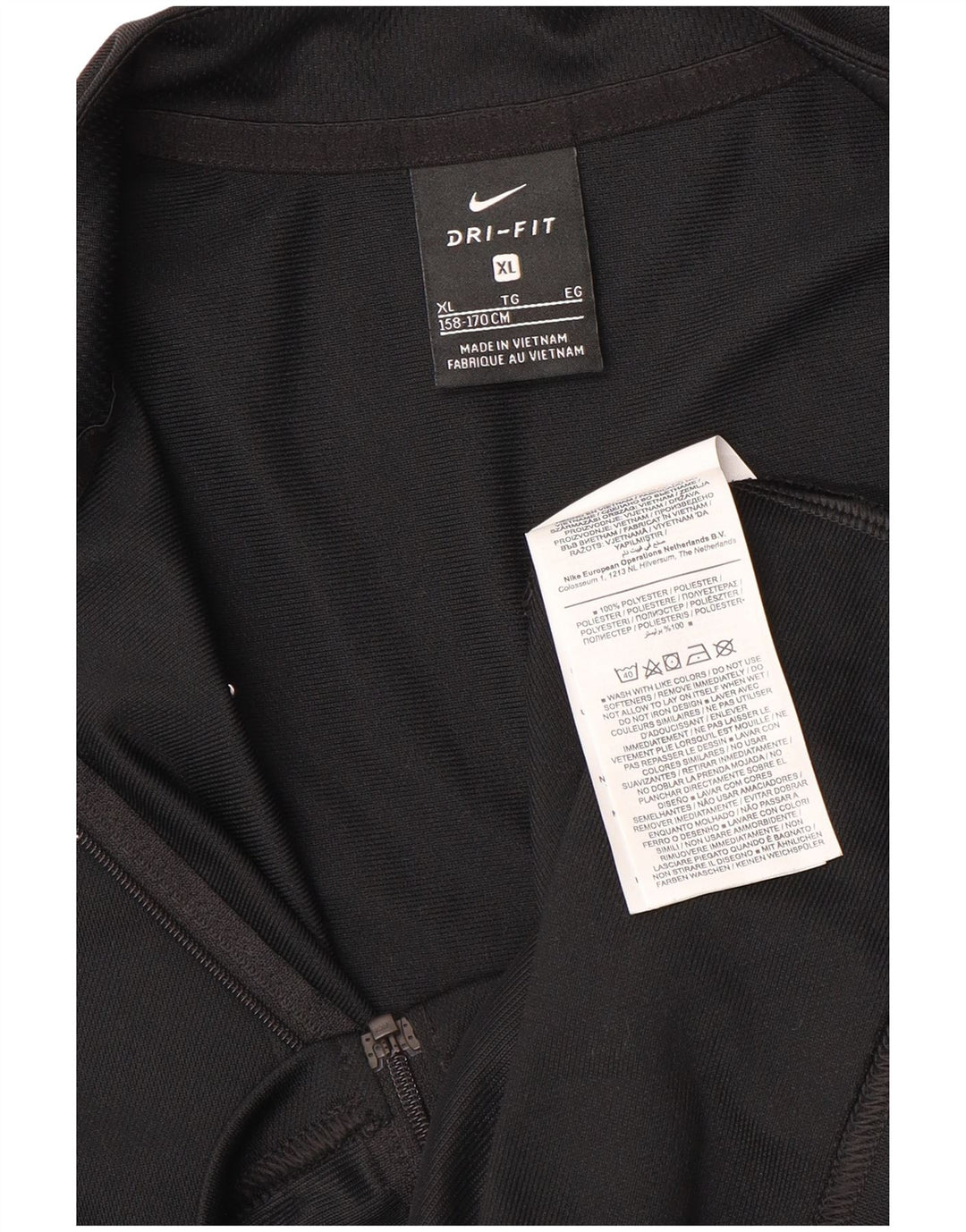 NIKE drenge Dri Fit træningsdragt topjakke 13-14 år XL sort polyester