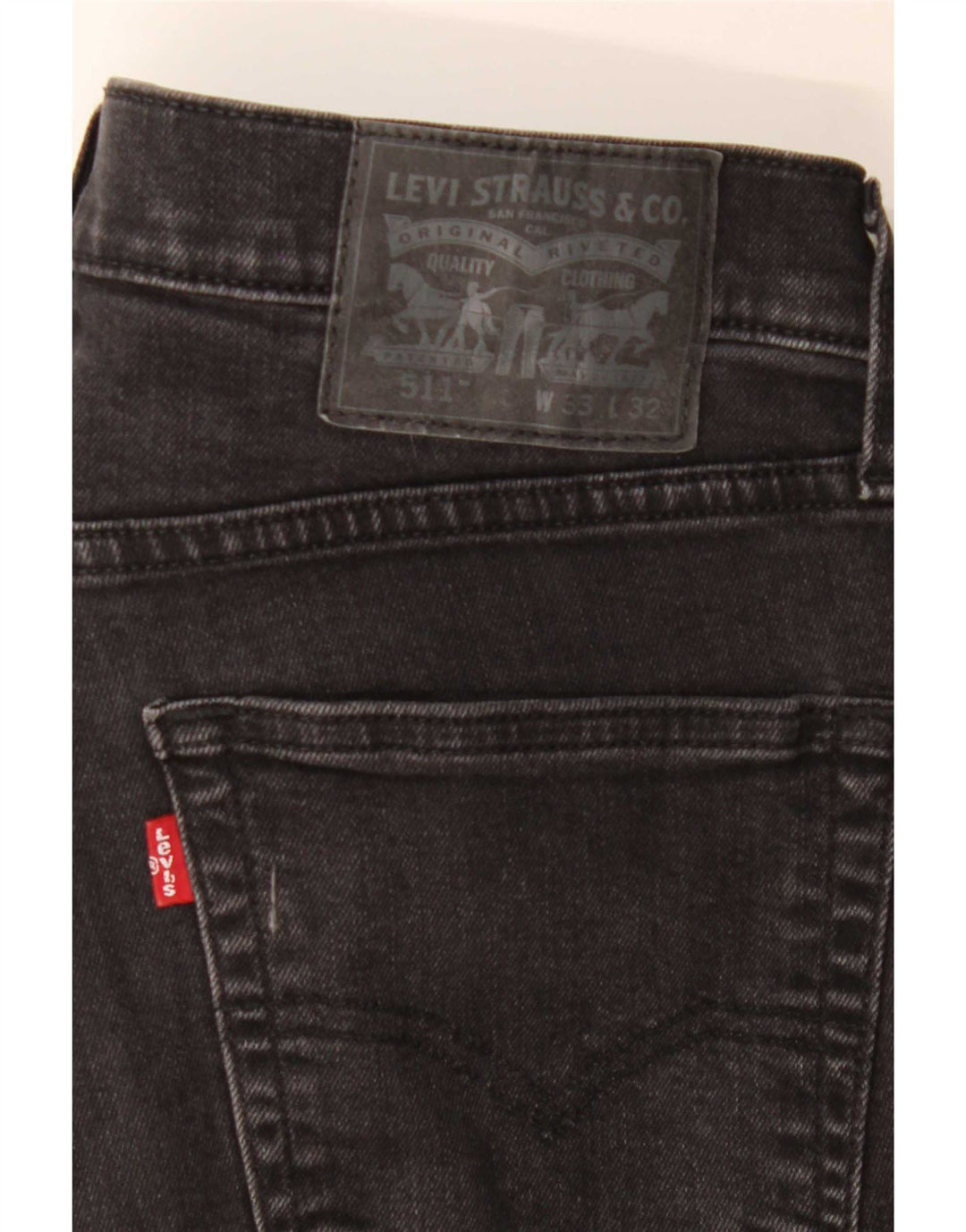 Levi's Slim Jeans til mænd W33 L32 sort bomuld