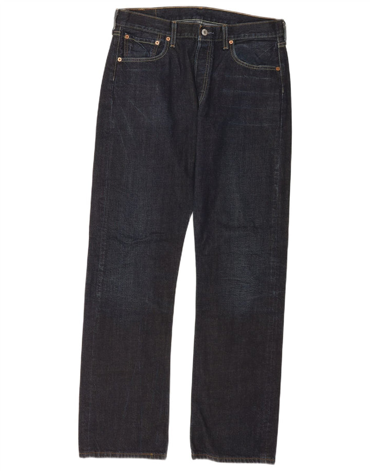 Levi's Herre 501 lige jeans W34 L34 Marineblå bomuld