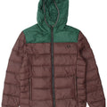 Fred Perry Herre hættepolstret jakke UK 38 Medium Brown Colourblock Nylon