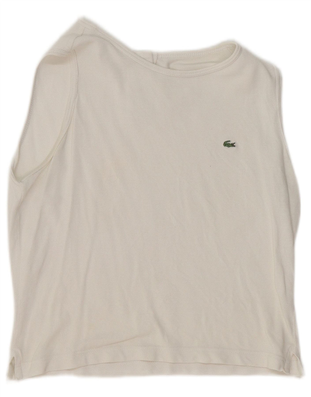 LACOSTE Womens Crop Vest Top Size 40 Medium White Cotton