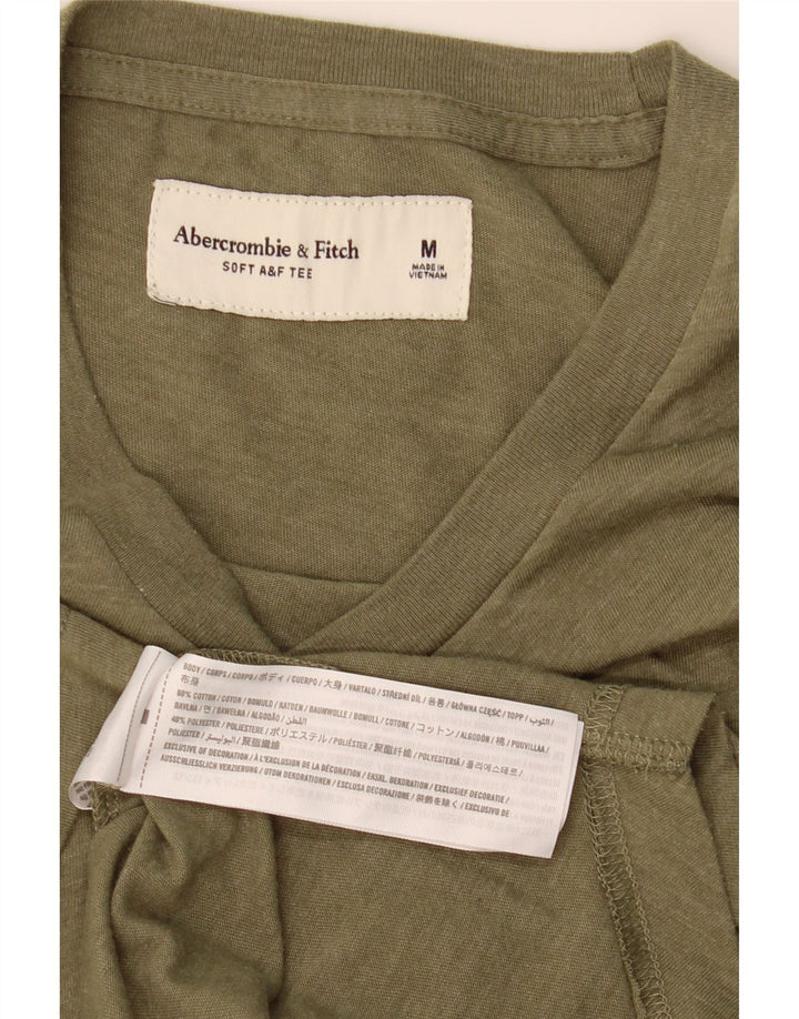ABERCROMBIE & FITCH Herre T-shirt Top Medium Khaki Bomuld