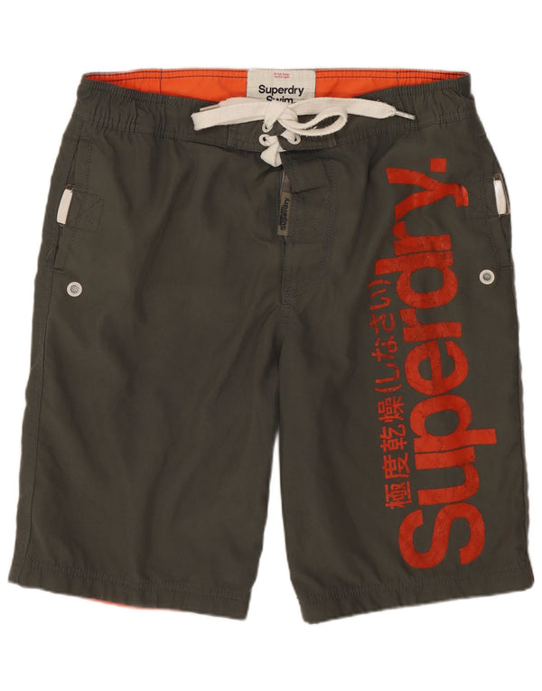 Superdry grafiske badeshorts til mænd, medium Khaki Polyester