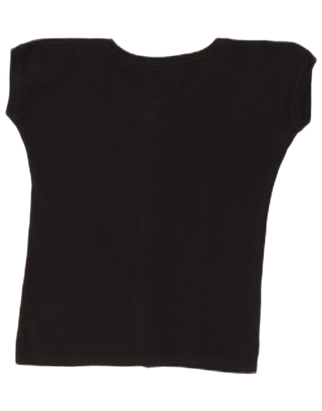 Benetton Damestrik Crop Top IT 46 Stor sort bomuld