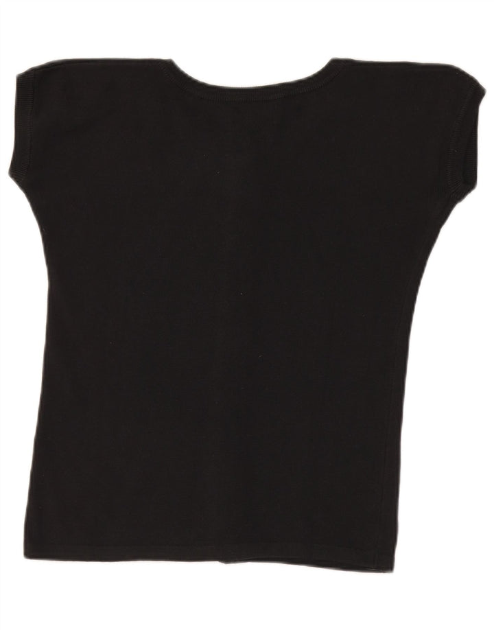 Benetton Damestrik Crop Top IT 46 Stor sort bomuld