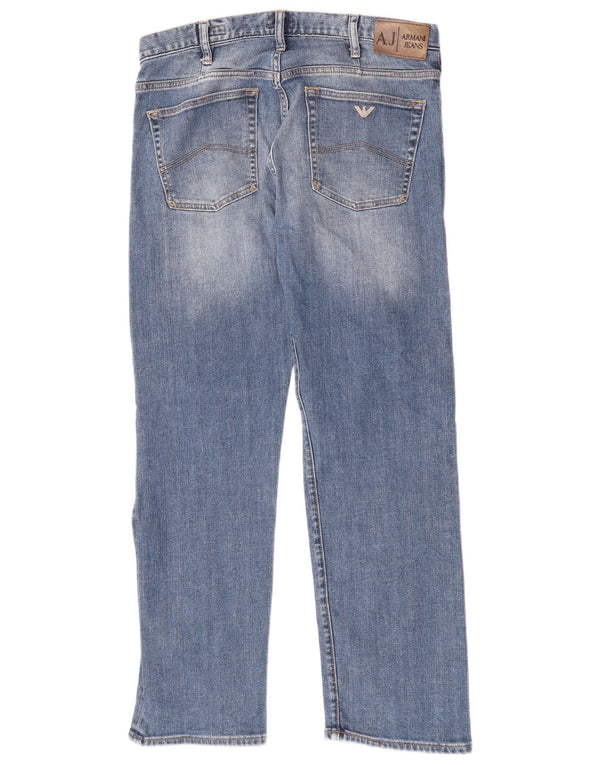 Armani Straight Jeans til mænd W34 L30 Blå Bomuld