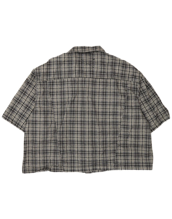 Collusion Herre Loose Fit Kortærmet Overshirt Flanellskjorte XL Grå Plaid