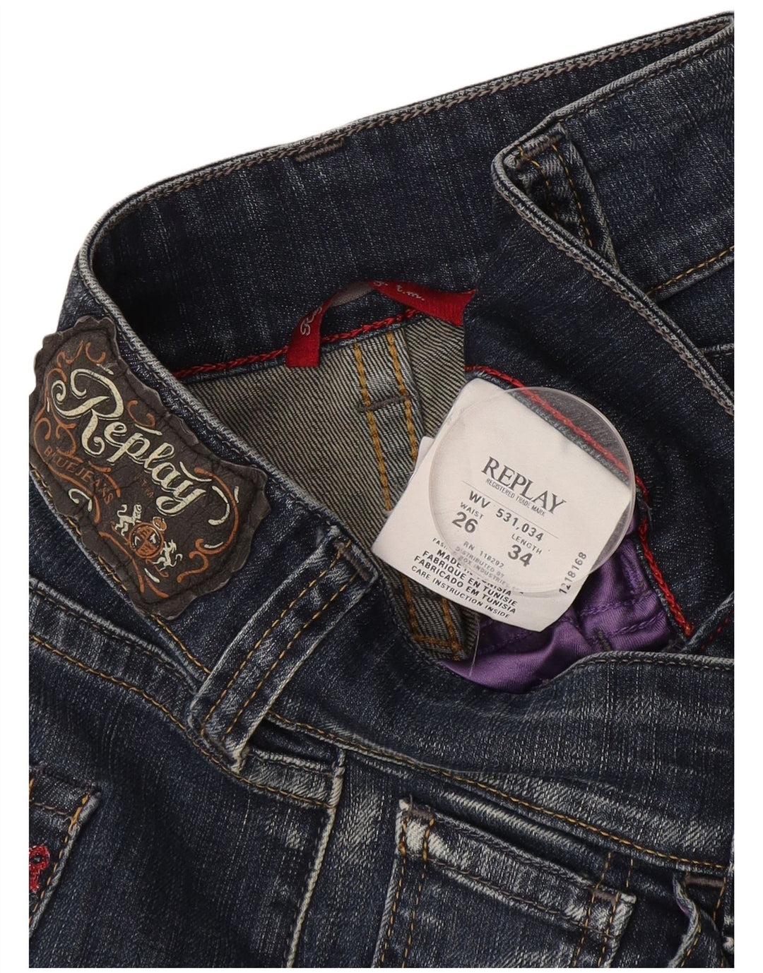 Replay Dame Bootcut Jeans W26 L34 Blå Bomuld