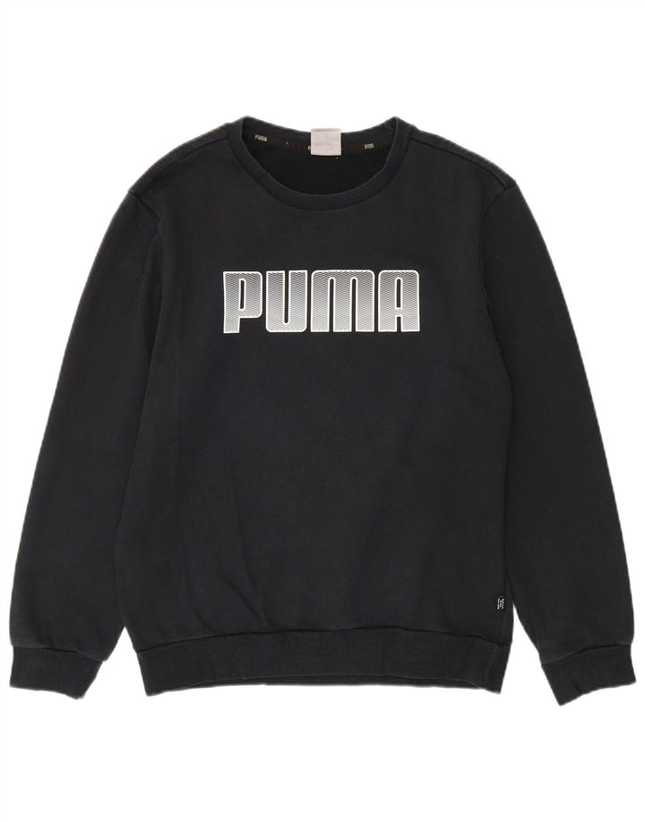 PUMA grafisk sweatshirt til mænd, lille sort bomuld