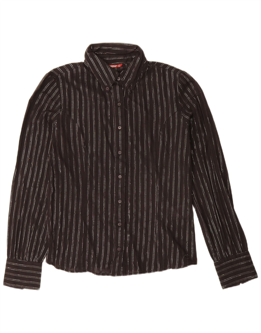 Carrera Dameskjorte UK 14 Medium Sort Stribet Bomuld