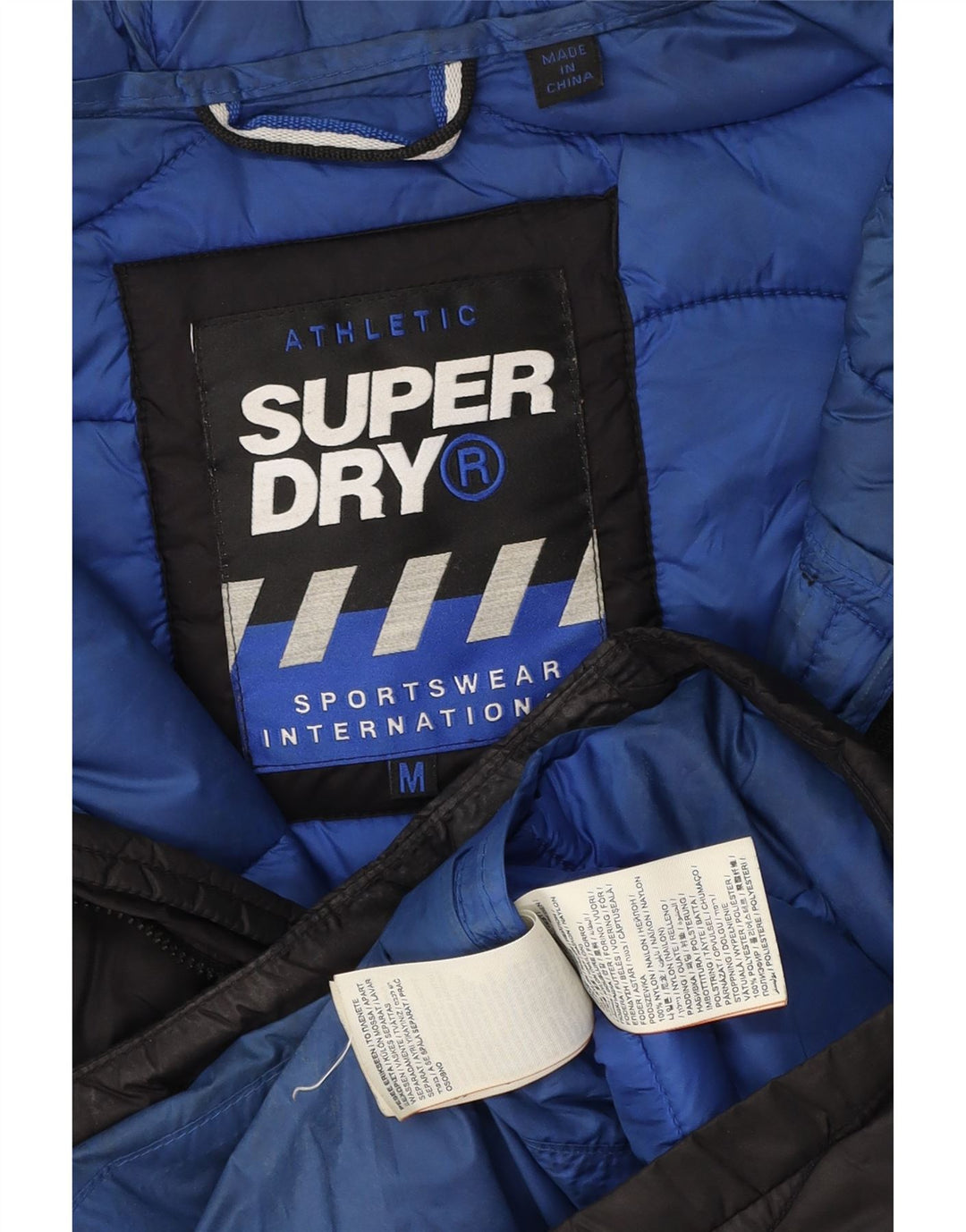 Superdry Polstret hættejakke til mænd UK 38 Medium Sort Nylon