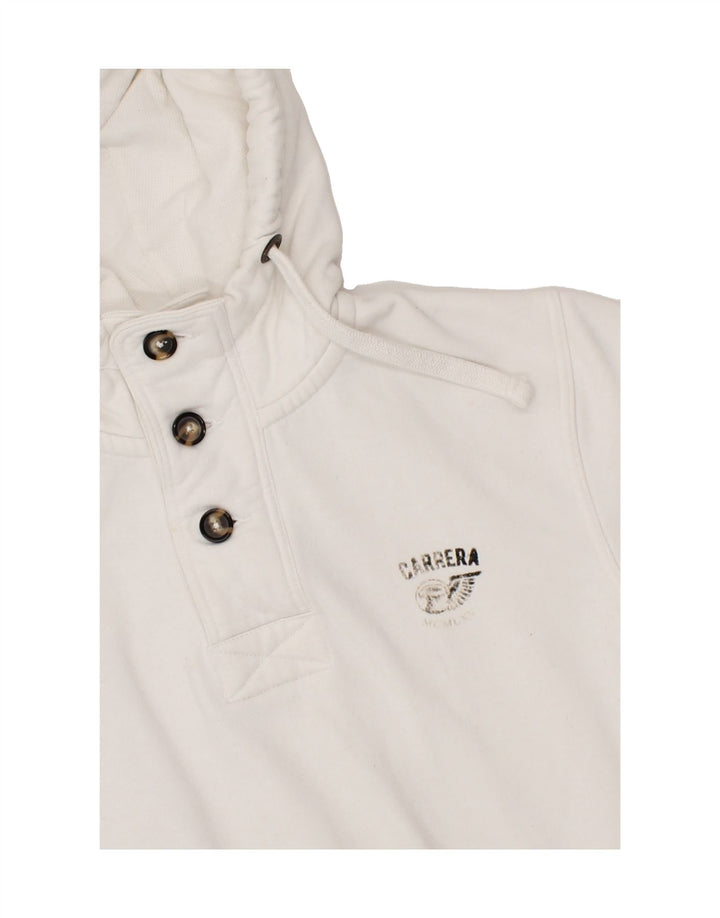CARRERA Womens Hoodie Jumper UK 14 Medium White Cotton Vintage Carrera and Second-Hand Carrera from Messina Hembry 