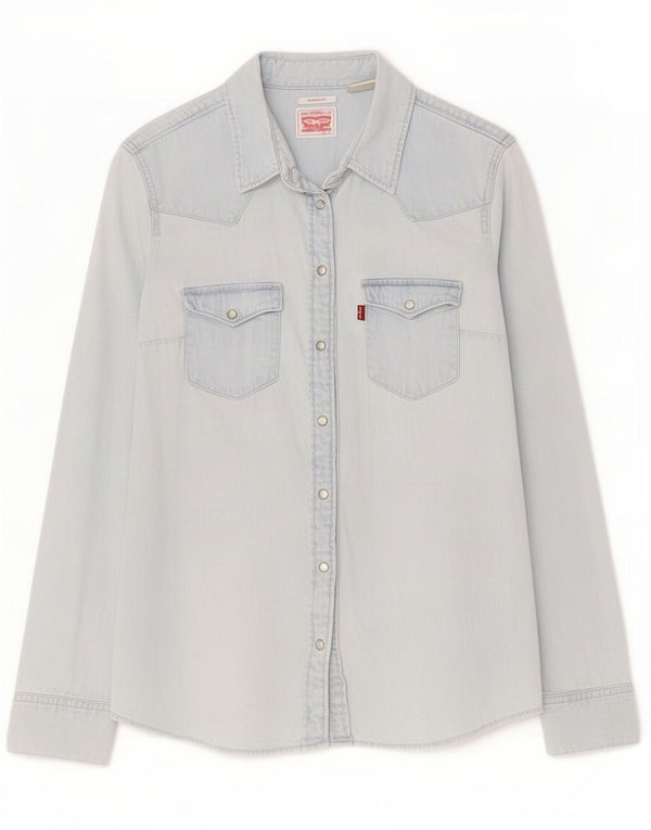 Levi's Dame denimskjorte i klassisk pasform UK 14 Medium Blue Cotton