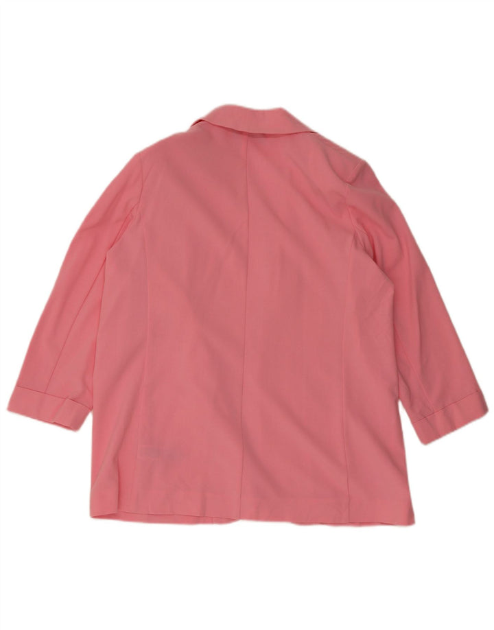 MARKS & SPENCER 3/4-ærmet åben blazerjakke til kvinder, UK 16 Large Pink