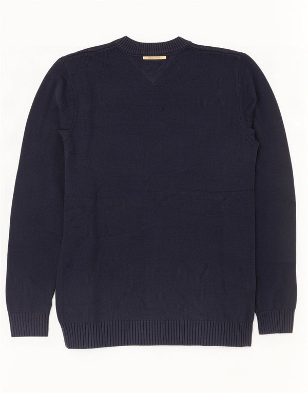 Tommy Hilfiger Herre Crew Neck Jumper Sweater Small Navy Blue Colourblock