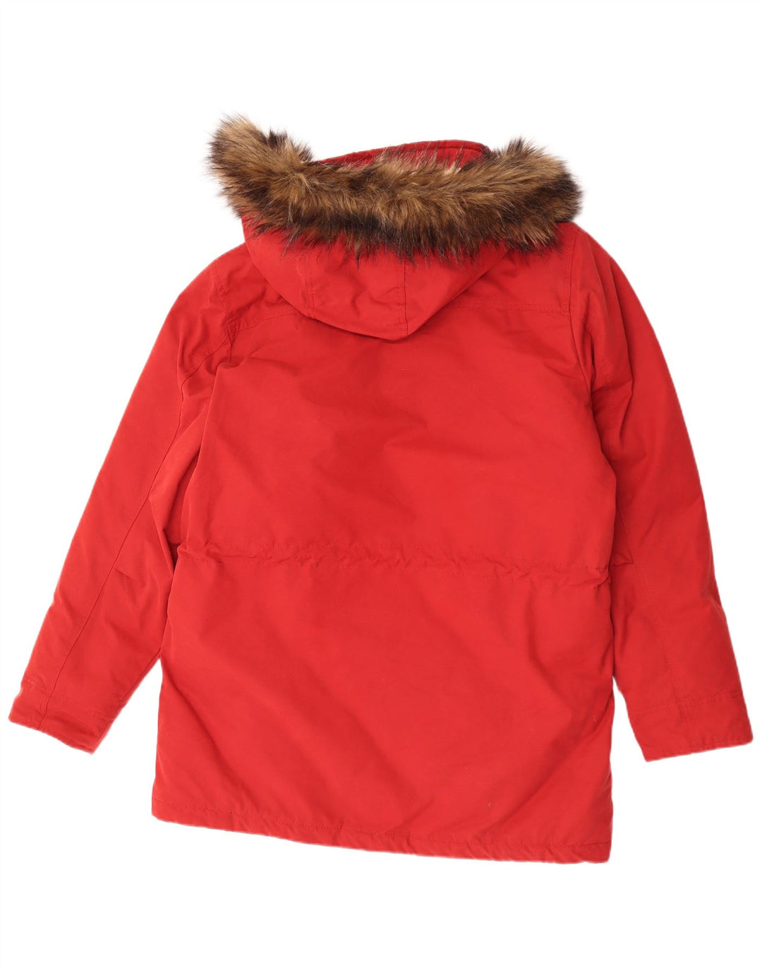 Abercrombie & Fitch Herre hættepolstret frakke UK 38 Medium Rød Polyester