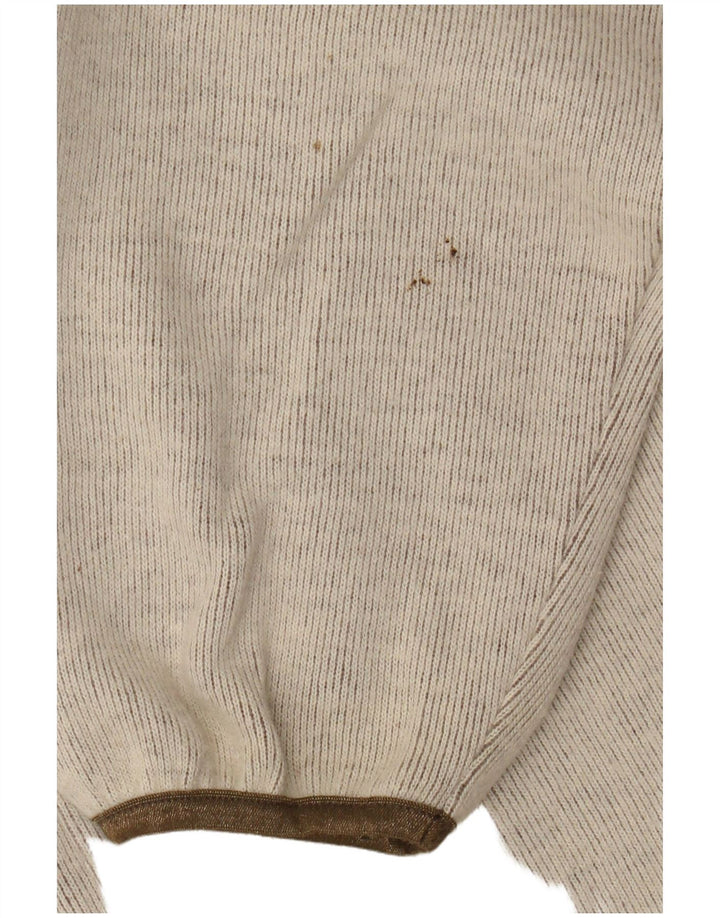 Kappa Herre Zip Neck trøje Sweater Stor Beige Flecked Bomuld