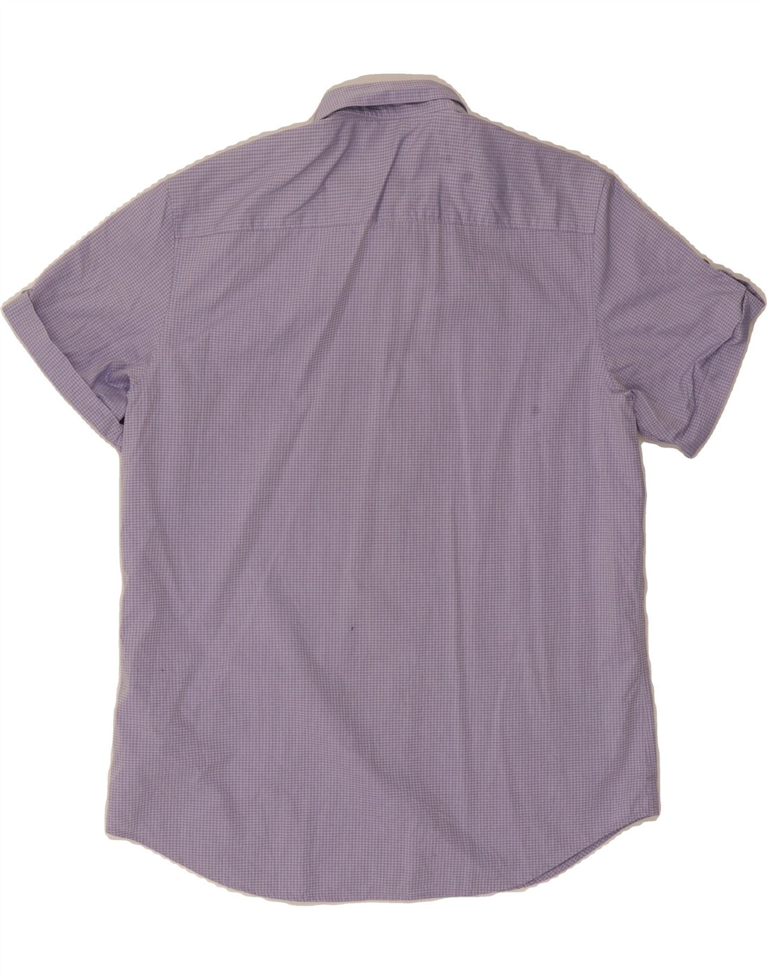 CALVIN KLEIN Mens Short Sleeve Shirt Large Purple Check Cotton Vintage Calvin Klein and Second-Hand Calvin Klein from Messina Hembry 