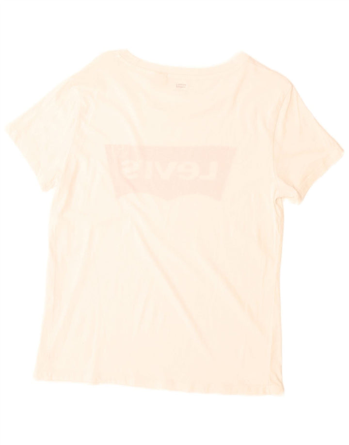Levi's Grafisk T-shirt top til kvinder UK 14 Medium White