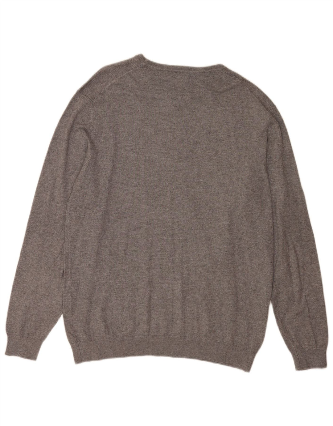 Zara Herre Crew Neck Jumper Sweater Stor Grå Viscose
