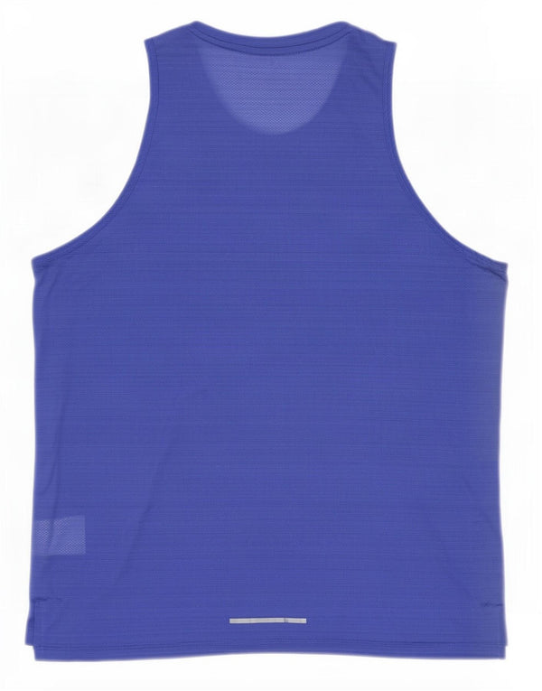 Nike Herre Dri Fit Vest Top Large Blue Pinstripe Polyester