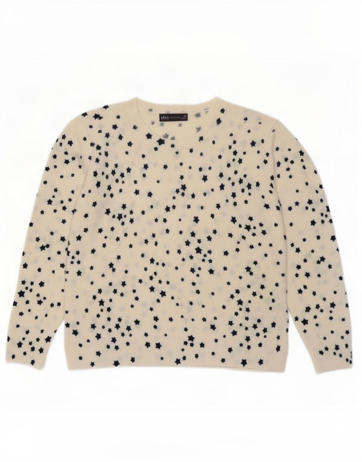 Marks & Spencer Dame sweater med rund hals DK 14 Medium White