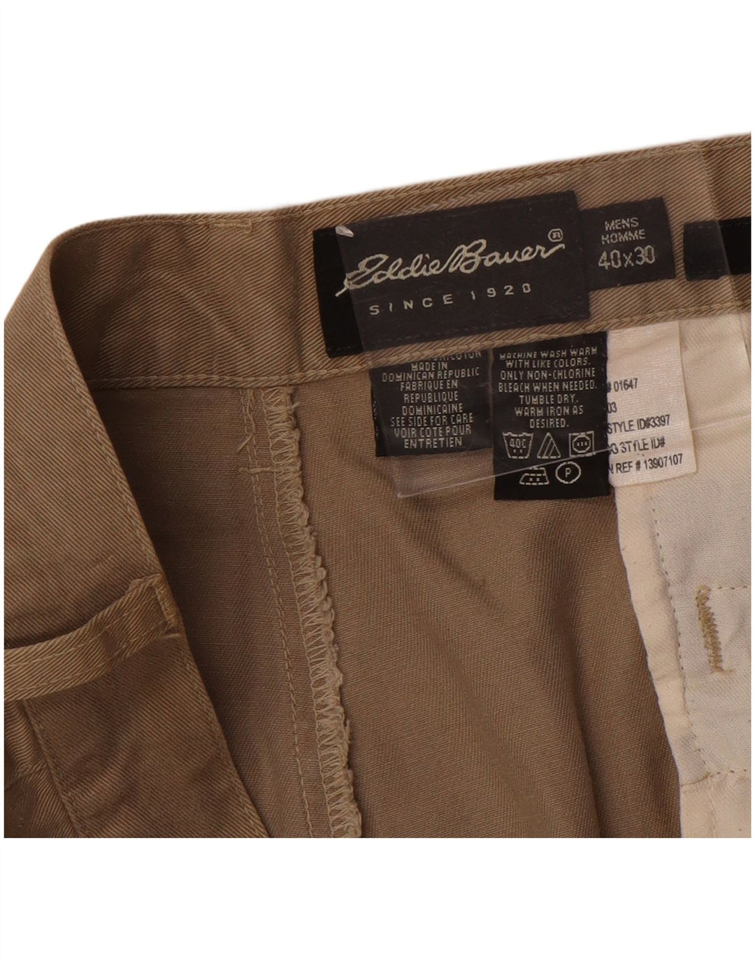 Eddie Bauer Herre Straight Pegged Chino Bukser W40 L30 Brun Bomuld