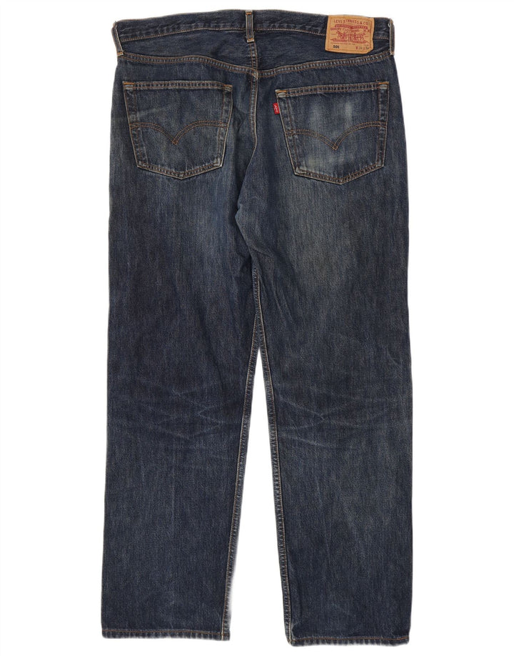 Levi's Herre 501 Straight Jeans W38 L30 Marineblå Bomuld