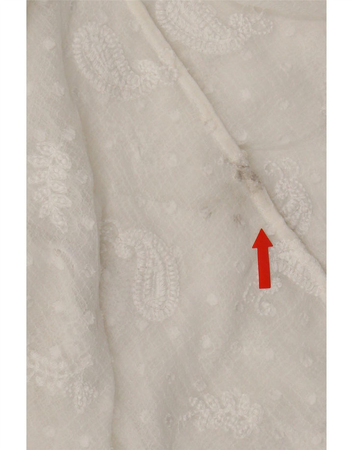 Zara Dame Se Through Maxi Dress UK 8 Small White Paisley Polyester