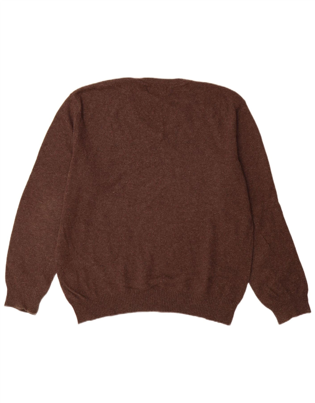 Zara Herre V-Hals Trøje Sweater Large Brun Argyle/Rombe Uld